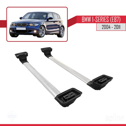 Kompatibel mit BMW 1er (E87) 2004-2011 ACE-3 Dachträger Autodachträger Graues Aluminium 2 Stangen