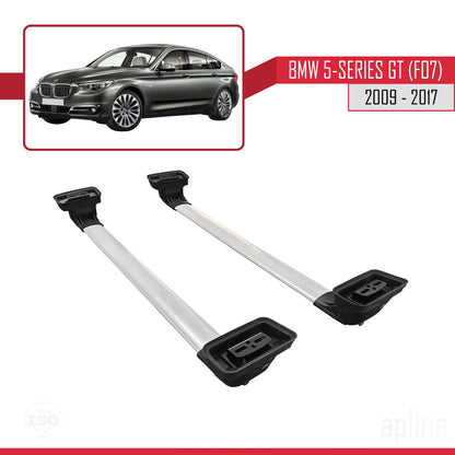 Compatible avec BMW Série 5 Gran Turismo (F07) 2009-2017 ACE-3 Barres de Toit Railing Porte-Bagages de Voiture Gris Aluminium 2 Barres