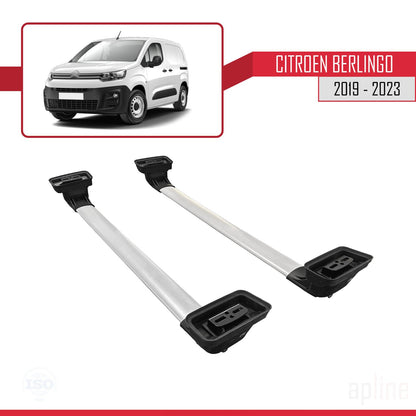 Compatible avec Citroen Berlingo 2019-2023 ACE-3 Barres de Toit Railing Porte-Bagages de Voiture Gris Aluminium 2 Barres