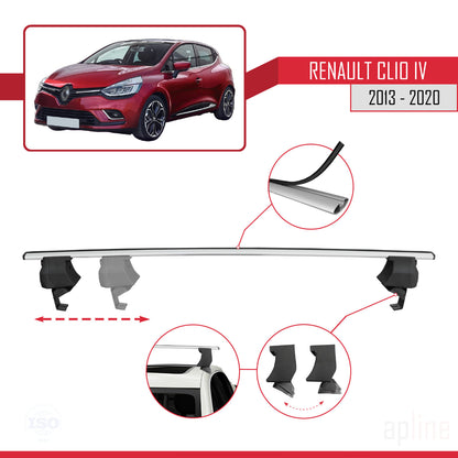 Compatible avec Renault Clio 4 2013-2020 ACE-4 Barres de Toit Railing Porte-Bagages de Voiture Gris Aluminium 2 Barres