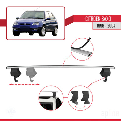 Compatible with Citroen Saxo 1996-2004 ACE-4 Car Roof Rack Cross Bar Grey Aluminium 2 Bars