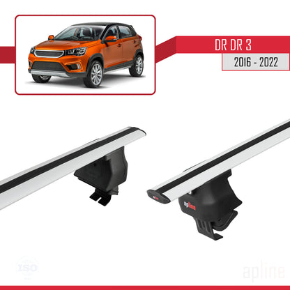 Compatible with DR DR3 2016-2022 ACE-4 Car Roof Rack Cross Bar Grey Aluminium 2 Bars