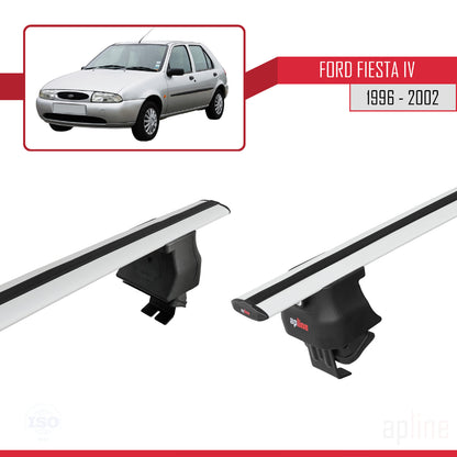 Kompatibel mit Ford Fiesta 4 1996-2002 ACE-4 Relingträger Dachträger Auto Gepäckträger Grau Aluminium 2 Stangen