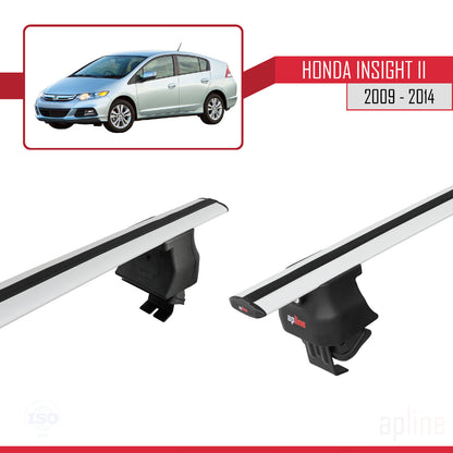 Compatible with Honda Insight 2 (ZE2) 2009-2014 ACE-4 Car Roof Rack Cross Bar Grey Aluminium 2 Bars