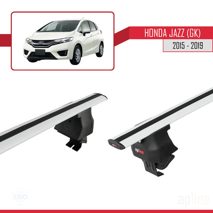 Compatible with Honda Jazz 3 (GK) 2015-2019 ACE-4 Car Roof Rack Cross Bar Grey Aluminium 2 Bars
