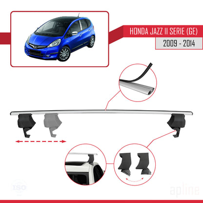 Compatible with Honda Jazz 2 (GE) 2009-2014 ACE-4 Car Roof Rack Cross Bar Grey Aluminium 2 Bars