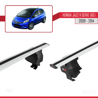Compatible with Honda Jazz 2 (GE) 2009-2014 ACE-4 Car Roof Rack Cross Bar Grey Aluminium 2 Bars