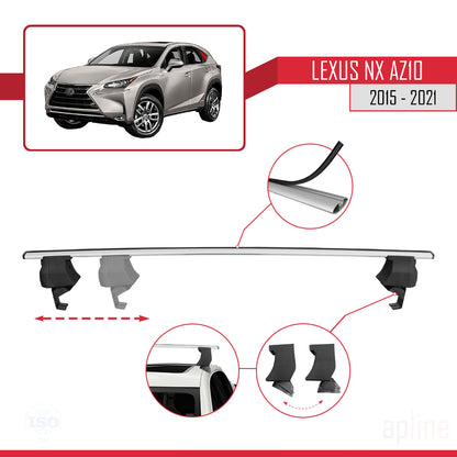 Compatible avec Lexus NX (AZ10) 2015-2021 ACE-4 Barres de Toit Railing Porte-Bagages de Voiture Gris Aluminium 2 Barres