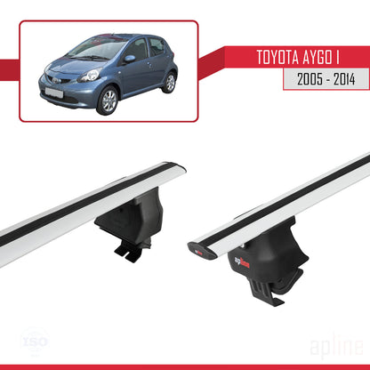 Compatible avec Toyota Aygo 2005-2014 ACE-4 Barres de Toit Railing Porte-Bagages de Voiture Gris Aluminium 2 Barres