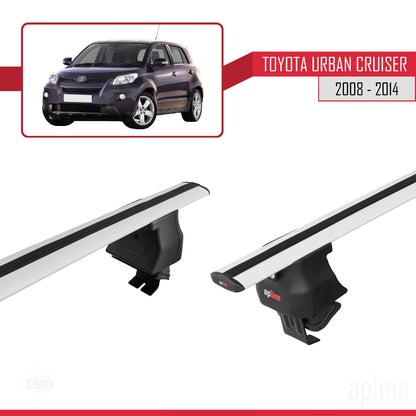 Kompatibel mit Toyota Urban Cruiser 2008-2014 ACE-4 Relingträger Dachträger Auto Gepäckträger Grau Aluminium 2 Stangen