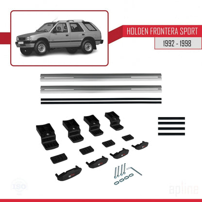 Compatible avec Holden Frontera Sport 1992-1998 BASIC Model Barres de Toit Railing Porte-Bagages de Voiture Gris Aluminium 2 Barres