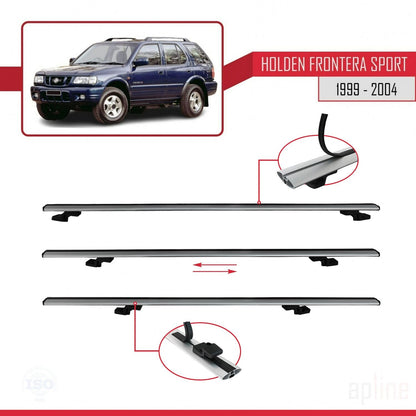 Compatible avec Holden Frontera Sport 2 1999-2004 BASIC Model Barres de Toit Railing Porte-Bagages de Voiture Gris Aluminium 2 Barres