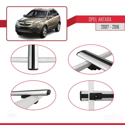 Compatible avec Opel Antara 2007-2016 BASIC Model Barres de Toit Railing Porte-Bagages de Voiture Gris Aluminium 3 Barres