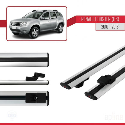 Compatible avec Renault Duster (HS) Pre-Facelift 2010-2013 BASIC Model Barres de Toit Railing Porte-Bagages de Voiture Gris Aluminium 2 Barres