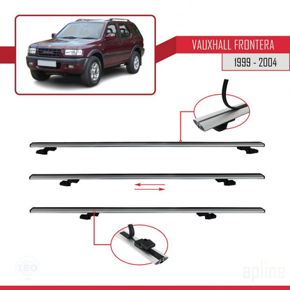 Compatible avec Vauxhall Frontera 2 1999-2004 BASIC Model Barres de Toit Railing Porte-Bagages de Voiture Gris Aluminium 2 Barres