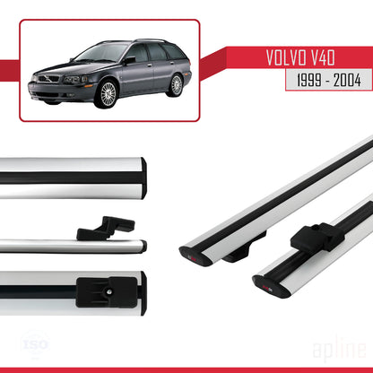 Compatible with Volvo V40 1999-2004 BASIC Model Car Roof Rack Cross Bar Grey Aluminium 3 Bars