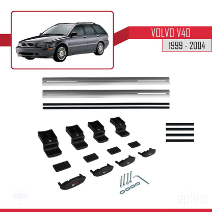 Compatible with Volvo V40 1999-2004 BASIC Model Car Roof Rack Cross Bar Grey Aluminium 3 Bars