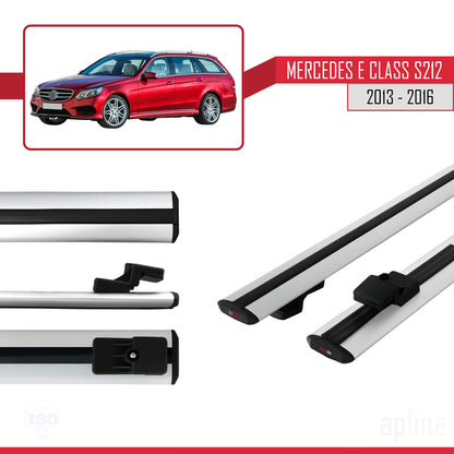 Compatible with Mercedes E Class S212 2013-2016 BASIC Model Car Roof Rack Cross Bar Grey Aluminium 2 Bars
