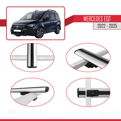 Compatible with Mercedes EQT / Citan W420 2022-2025 BASIC Model Car Roof Rack Cross Bar Grey Aluminium 3 Bars