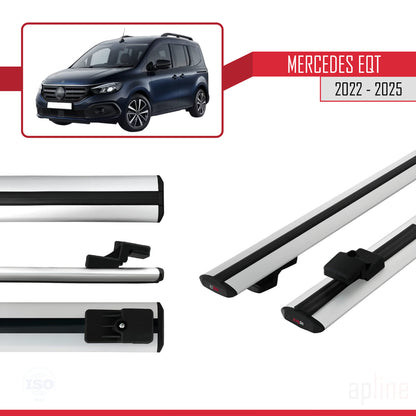 Compatible with Mercedes EQT / Citan W420 2022-2025 BASIC Model Car Roof Rack Cross Bar Grey Aluminium 2 Bars
