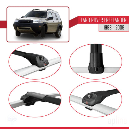 Compatible with Land Rover Freelander (L314) 1998-2006 ACE-1 Car Roof Rack Cross Bar Black Aluminium 2 Bars