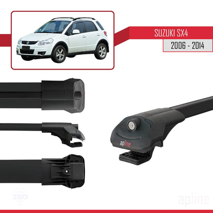 Compatible with Suzuki SX4 II (JY) 2006-2014 ACE-1 Car Roof Rack Cross Bar Black Aluminium 2 Bars