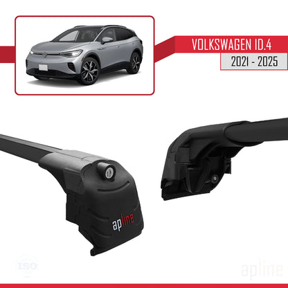 Compatible with Volkswagen ID.4 2020-2025 ACE-2 Car Roof Rack Cross Bar Black Aluminium 2 Bars
