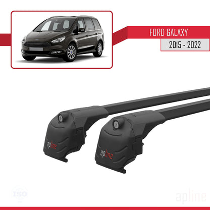 Compatible with Ford Galaxy 2 (CD390) 2015-2022 ACE-2 Car Roof Rack Cross Bar Black Aluminium 2 Bars