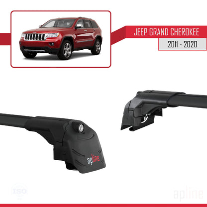 Compatible with Jeep Grand Cherokee 4 (WK2) 2011-2020 ACE-2 Car Roof Rack Cross Bar Black Aluminium 2 Bars