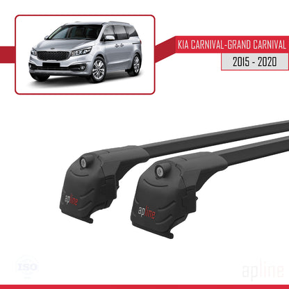 Compatible with Kia Carnival 3 (YP) 2015-2021 ACE-2 Car Roof Rack Cross Bar Black Aluminium 2 Bars