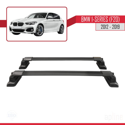 Compatible with BMW 1 Series (F20) 2012-2019 ACE-3 Car Roof Rack Cross Bar Black Aluminium 2 Bars