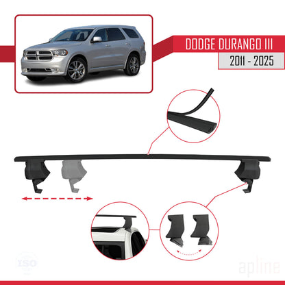 Compatible with Dodge Durango 3 2011-2025 ACE-4 Car Roof Rack Cross Bar Black Aluminium 2 Bars