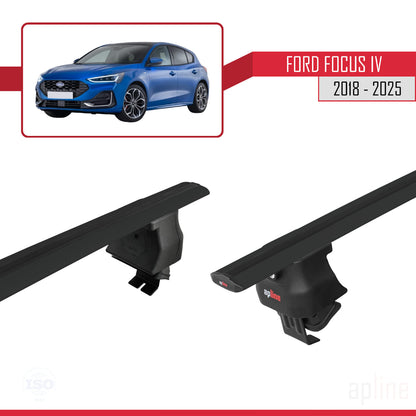 Kompatibel mit Ford Focus 4 (C519) 2018-2025 ACE-4 Relingträger Dachträger Auto Gepäckträger Schwarz Aluminium 2 Stangen