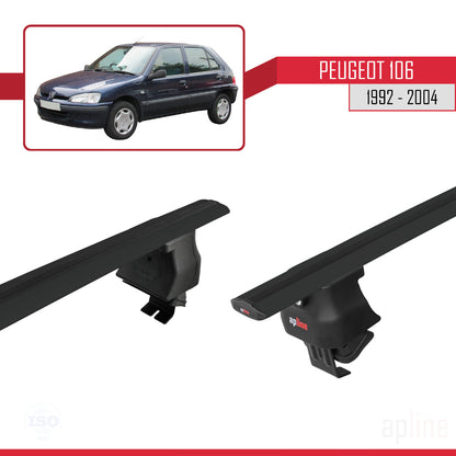 Compatible with Peugeot 106 1992-2004 ACE-4 Car Roof Rack Cross Bar Black Aluminium 2 Bars