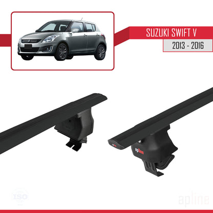 Compatible avec Suzuki Swift 2 Post-Facelift 2013-2016 ACE-4 Barres de Toit Railing Porte-Bagages de Voiture Noir Aluminium 2 Barres
