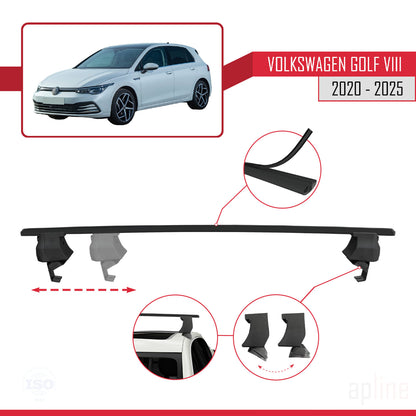 Kompatibel mit Volkswagen Golf 8 (CD1) 2020-2025 ACE-4 Relingträger Dachträger Auto Gepäckträger Schwarz Aluminium 2 Stangen