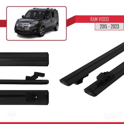Compatible avec Ram V1000 2015-2022 BASIC Model Barres de Toit Railing Porte-Bagages de Voiture Noir Aluminium 2 Barres