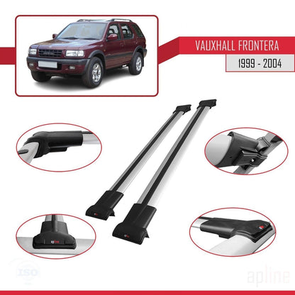 Compatible avec Vauxhall Frontera 2 1999-2004 FLY Model Barres de Toit Railing Porte-Bagages de Voiture Gris Aluminium 2 Barres