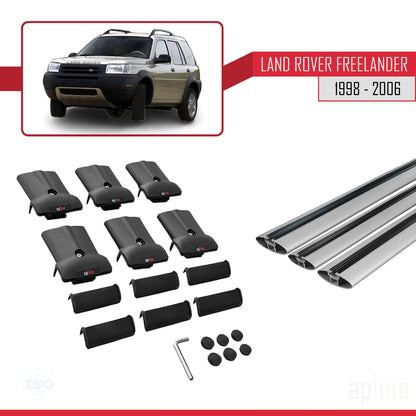 Compatible with Land Rover Freelander (L314) 1998-2006 FLY Model Car Roof Rack Cross Bar Grey Aluminium 3 Bars