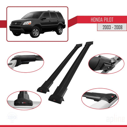 Compatible with Honda Pilot 2003-2008 FLY Model Car Roof Rack Cross Bar Black Aluminium 2 Bars