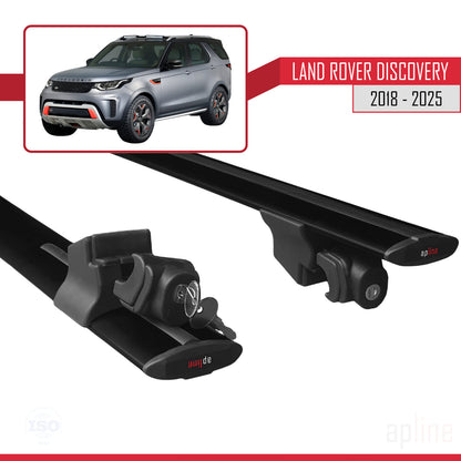 Compatible avec Land Rover Discovery SVX 2018-2025 HOOK Model Barres de Toit Railing Porte-Bagages de Voiture Noir Aluminium 2 Barres