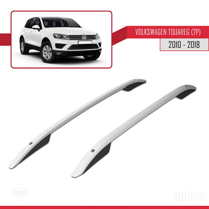 Kompatibel mit Volkswagen Touareg 2 (7P) 2010-2018 (Kurzer Radstand L1/H1) Dachreling Dachträger Gepäckträger (Klebemodell) Grau