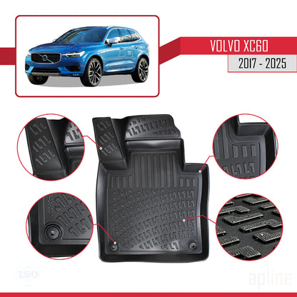 Kompatibel mit Volvo XC60 II 2017-2025 4D Gummimatten Schwarz