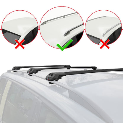 Compatible avec Infiniti FX (S50) 2003-2008 ACE-1 Barres de Toit Railing Porte-Bagages de Voiture Noir Aluminium 3 Barres