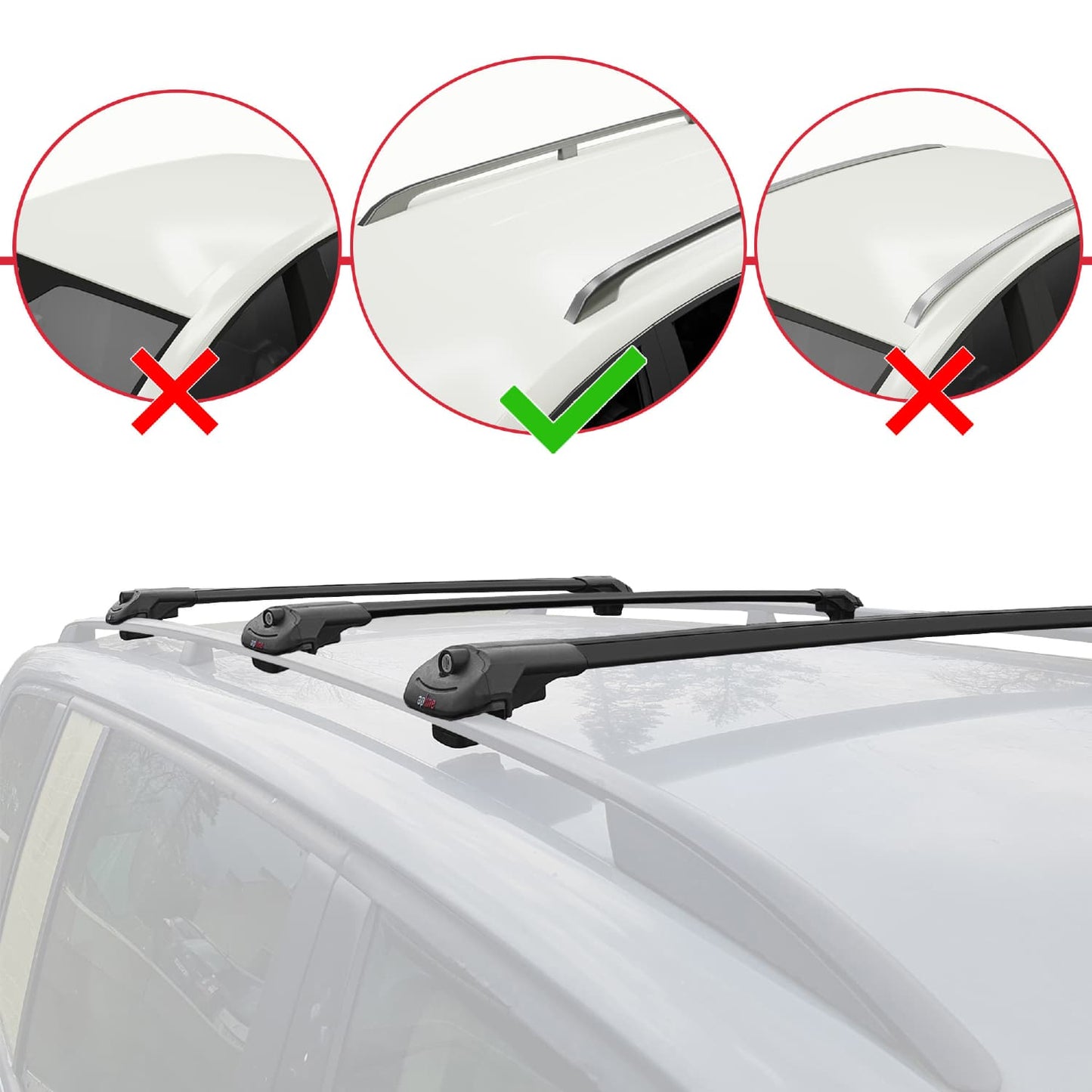 Compatible avec Ram Promaster City (636) 2015-2022 ACE-1 Barres de Toit Railing Porte-Bagages de Voiture Noir Aluminium 3 Barres