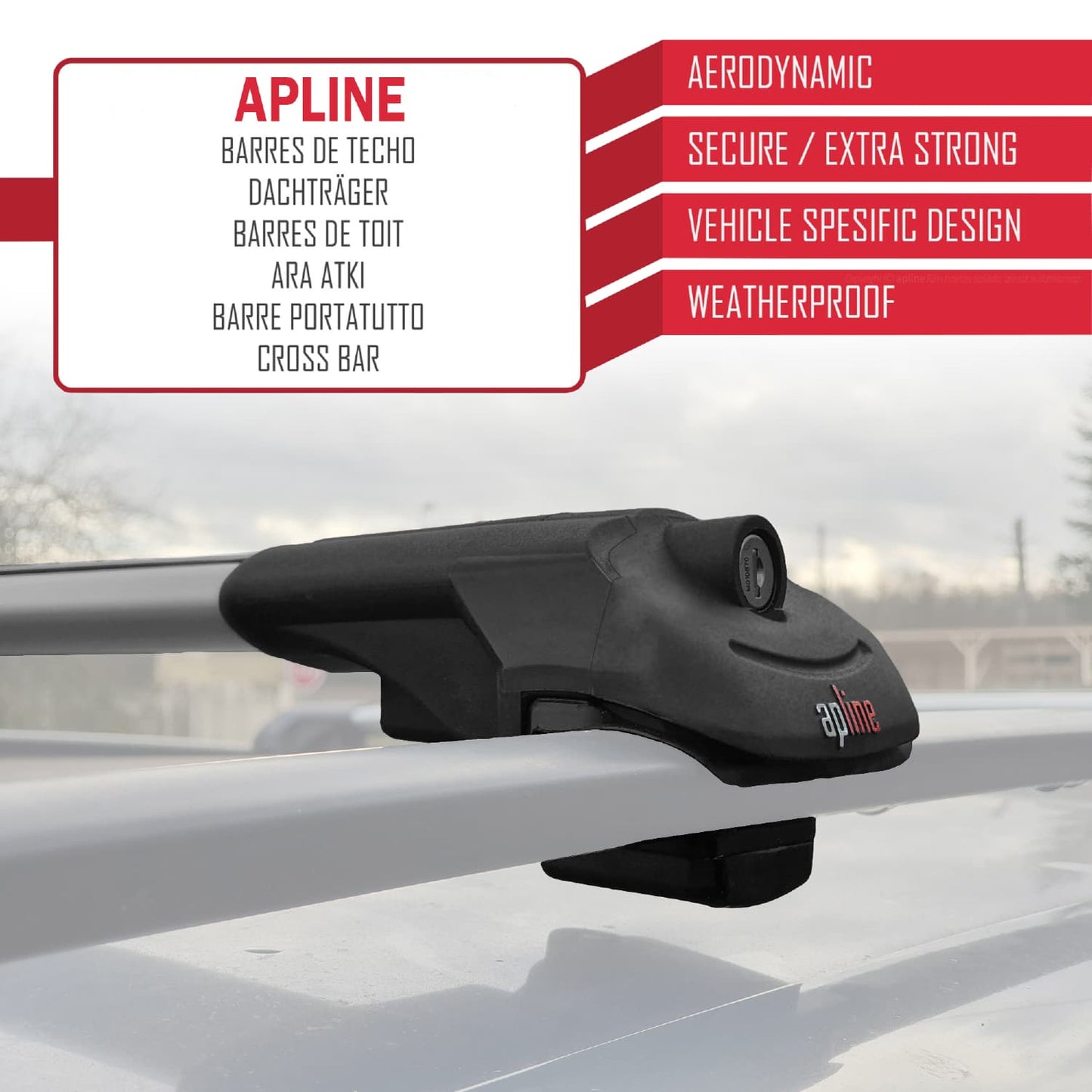 Kompatibel mit Chevrolet Captiva 2011-2015 ACE-1 Dachgepäckträger, Reling, Gepäckträger, graues Aluminium, 3 Stangen