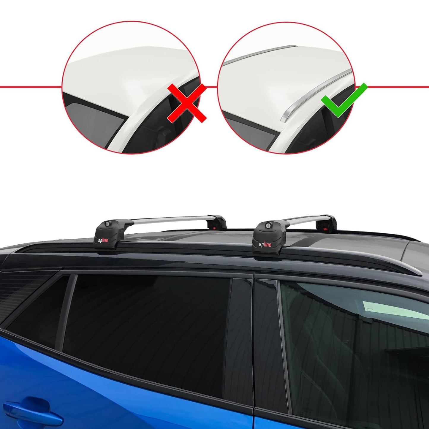 Compatible with Peugeot 2008 II (P24) 2020-2025 ACE-2 Car Roof Rack Cross Bar Grey Aluminium 2 Bars