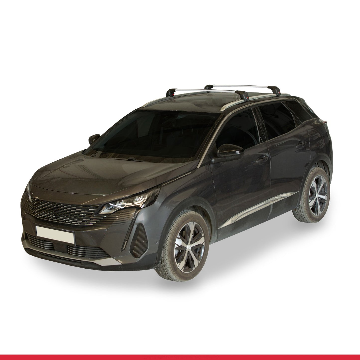 Compatible avec Peugeot 3008 II (P84) Post-Facelift 2021-2023 ACE-2 Barres de Toit Railing Porte-Bagages de Voiture Gris Aluminium 2 Barres