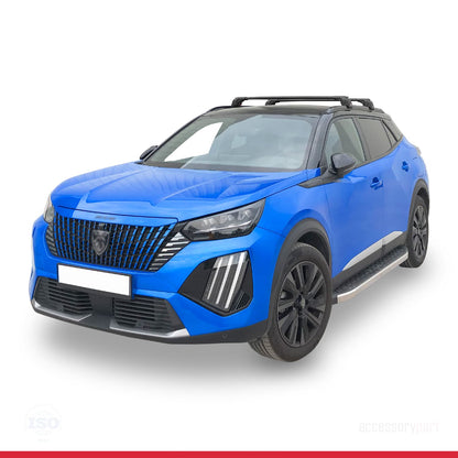 Compatible avec Peugeot 2008 II (P24) 2020-2025 ACE-2 Barres de Toit Railing Porte-Bagages de Voiture Noir Aluminium 2 Barres