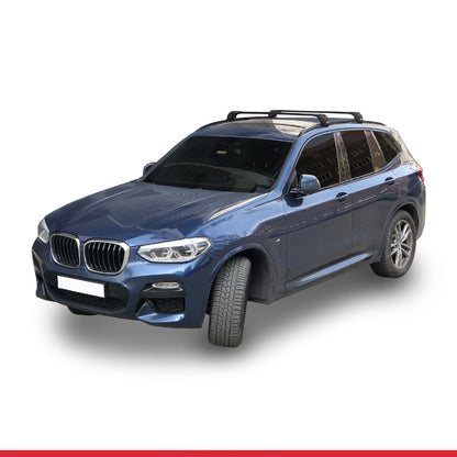 Kompatibel mit BMW X3 (G01) 2018-2024 ACE-2 Dachgepäckträger, Reling, Gepäckträger, schwarzes Aluminium, 2 Stangen